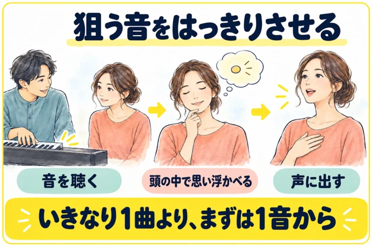 狙う音をはっきりさせて、いきなり1曲より、まずは1音から!